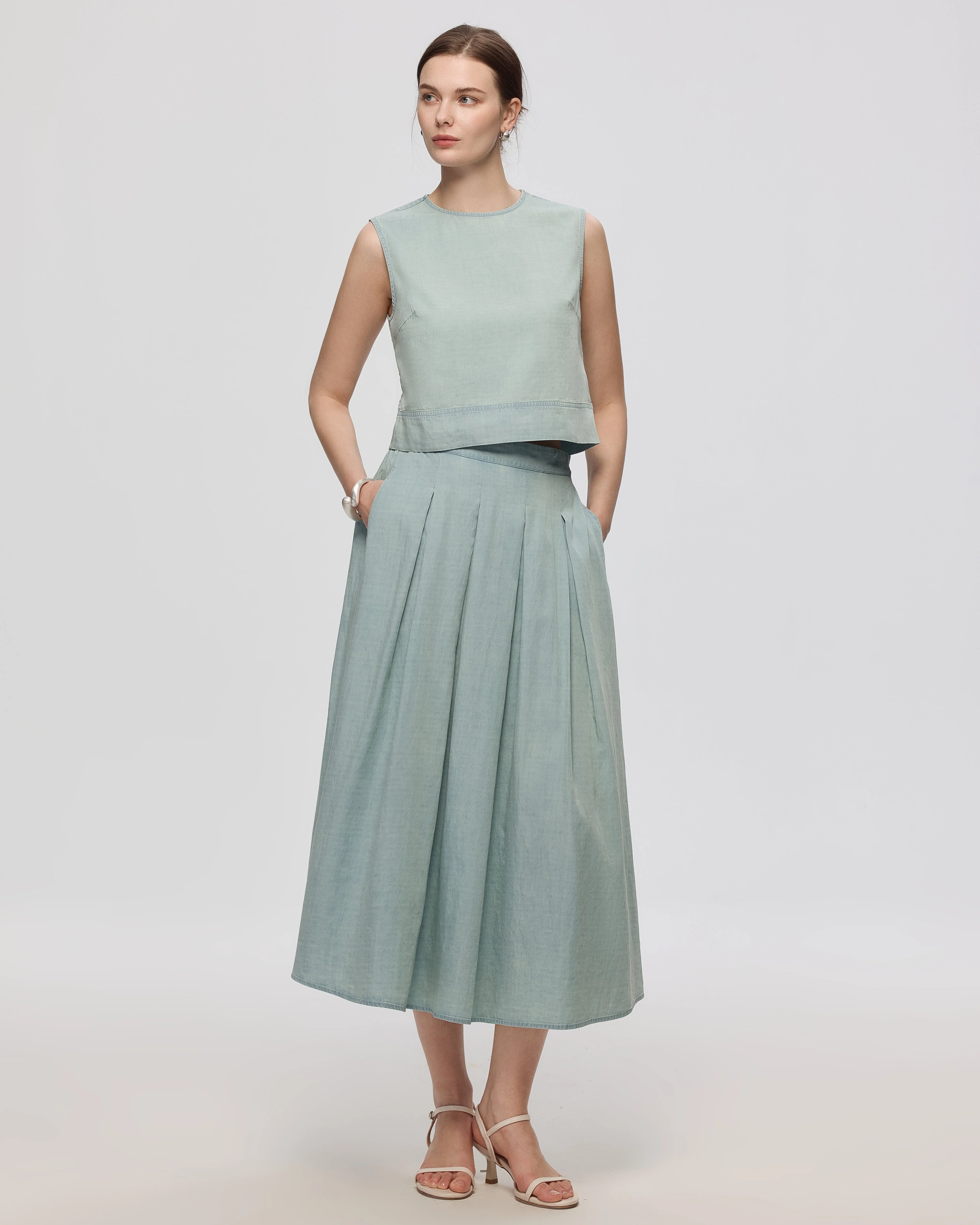Amaia Pleated Maxi Skirt - Image 3