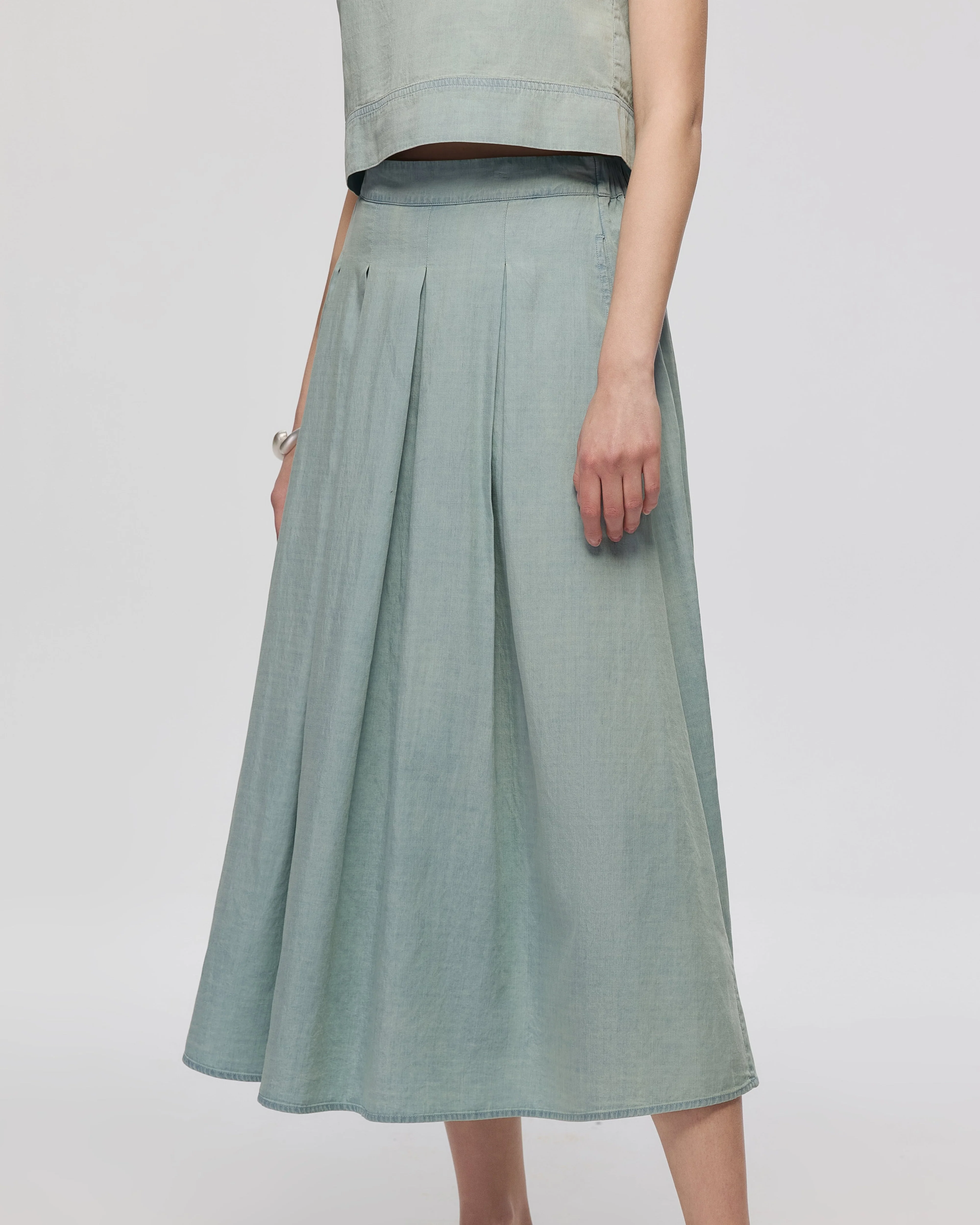 Amaia Pleated Maxi Skirt - Image 4