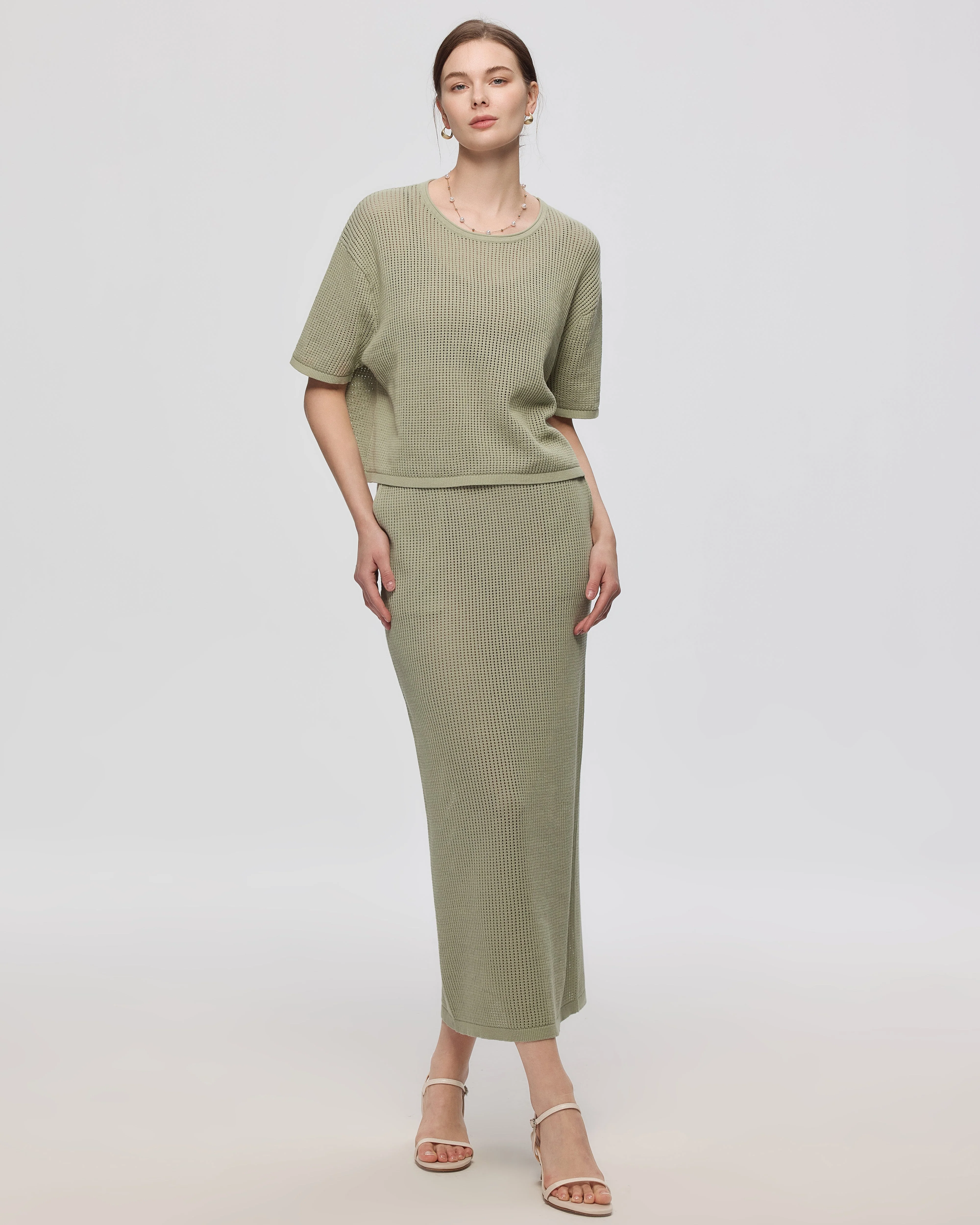 Marina Open Knit Skirt - Image 4